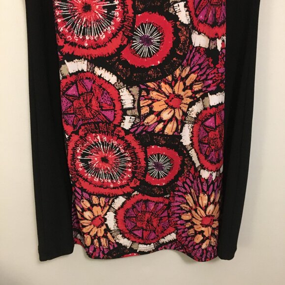 Canadian Clientele Abstract Floral Bohemian Black Trim Mini Dress - Picture 4 of 16